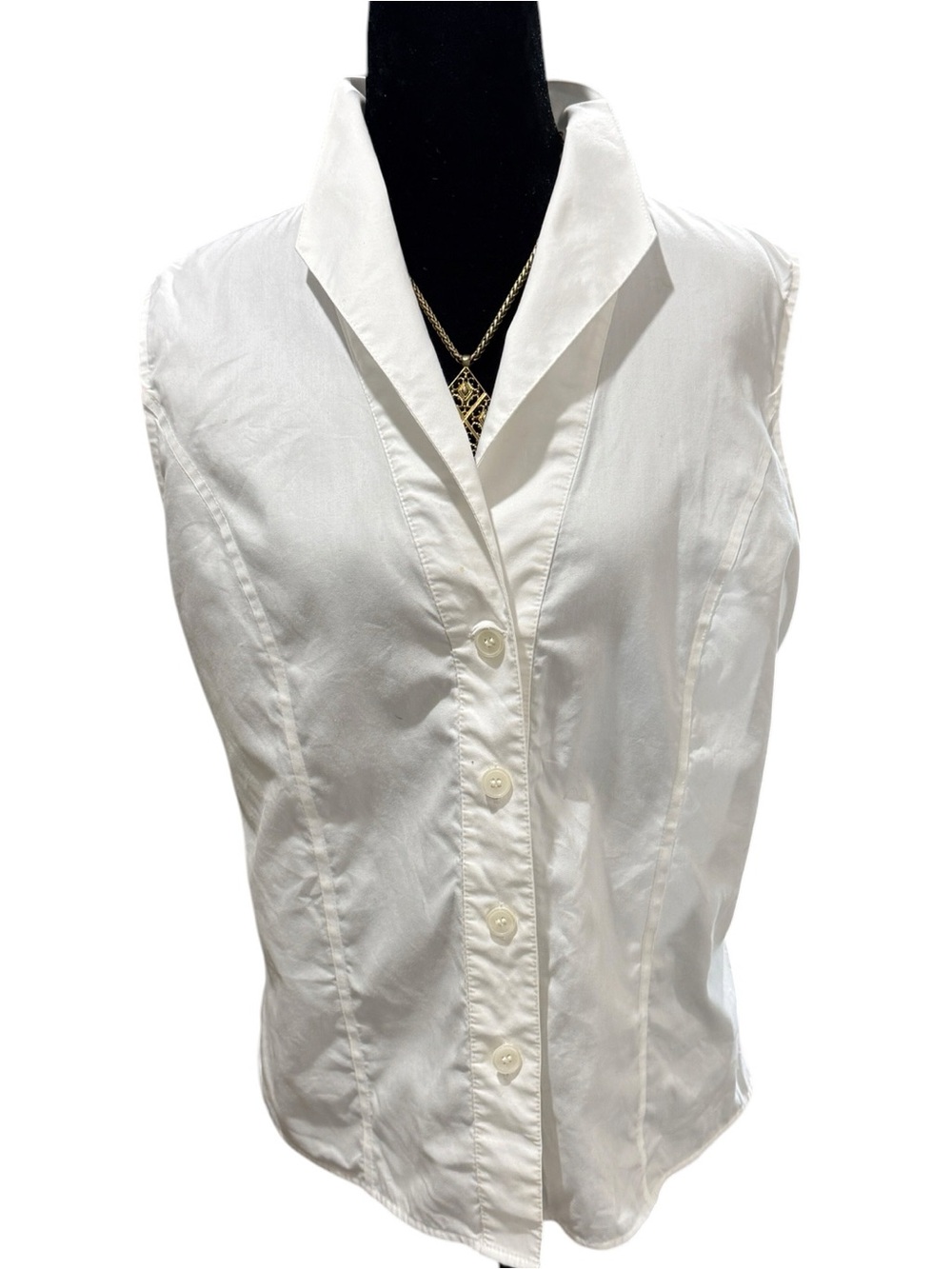 Calvin Kline Crisp White Summer Blouse. Large